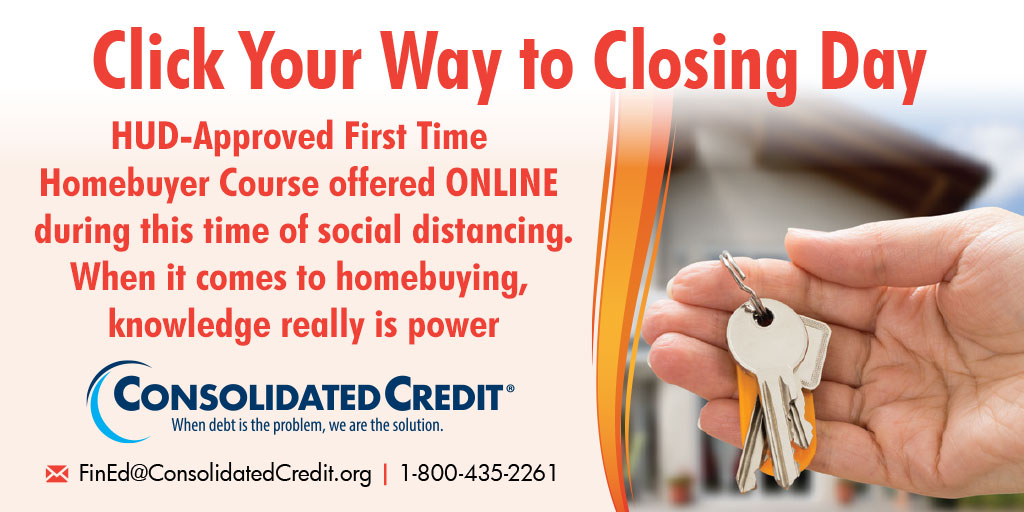 ConsolidatedUS's tweet photo. 🏡 Certificate helps qualify for #DownPayment & #ClosingCost assistance programs. Achieve your dream of #homeownership. 🗣️Start with our #HUDApproved #ONLINE #FirstTime #Homebuyer course for only $99. Take course on your own time: https://t.co/hiq8TZvNhJ #RealEstate #Mortgage https://t.co/ctU9cO1SFh