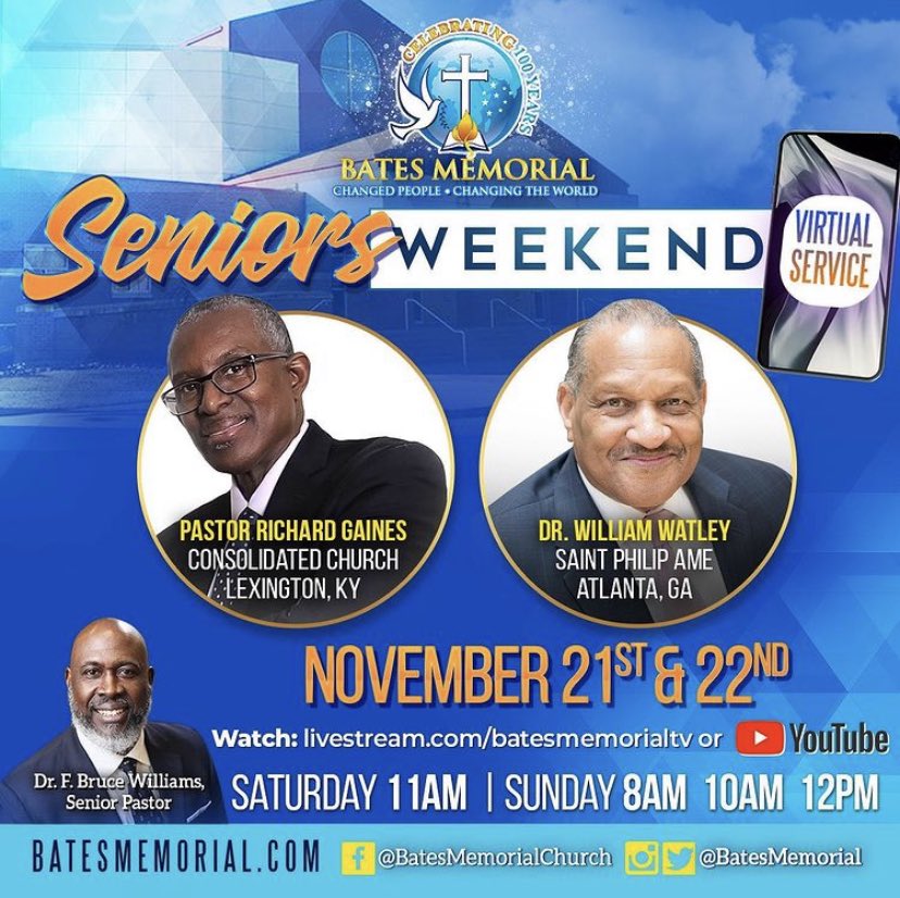 PastorRGaines's tweet photo. Delighted to have been in two places at once today, as I had the joy of sharing with @batesmemorial for the celebration of their Seniors Weekend. Grateful to my dear friend, @fbrucewilliams for the warm invitation. However, does that mean Iβm officially old now? π³ #AnswerWisely https://t.co/VM3rfMNGnh