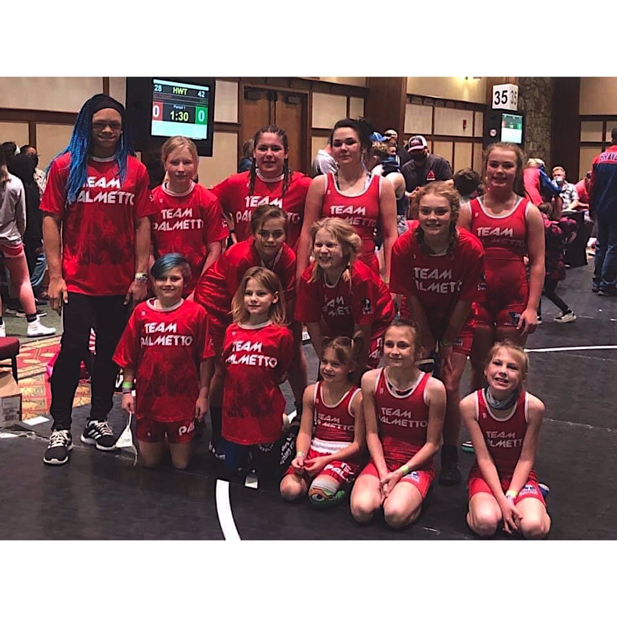 SCGirls_W's tweet photo. 🤼‍♀️
Congratulations to our Team Palmetto for finishing 4th place as a team in Gatlinburg, TN at The Bear! 
Also congratulations to Kyleigh Dean for making her coaching debut! https://t.co/gzvCFbRyus