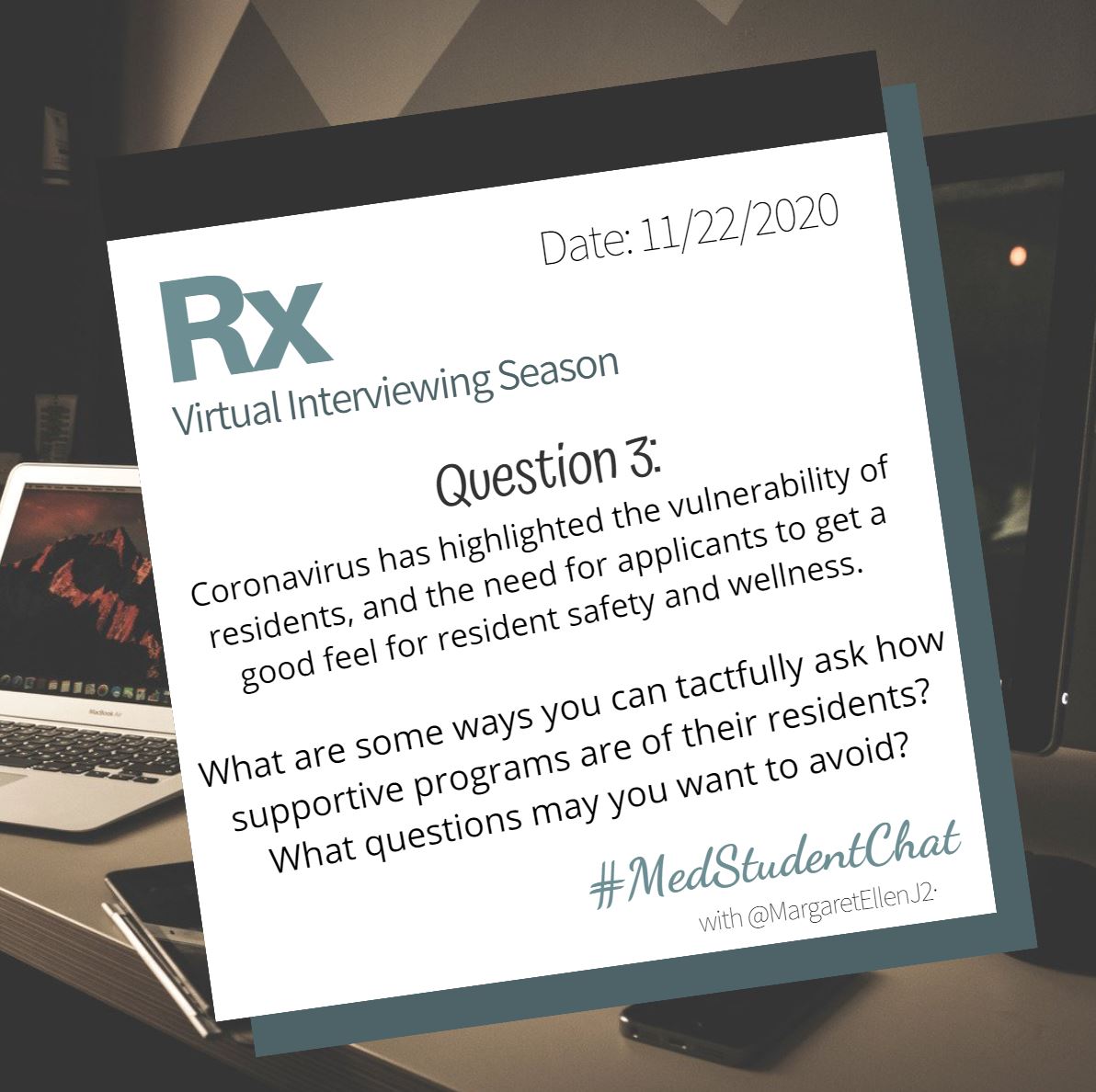 Coronavirus has highlighted the vulnerability of residents & the need for applicants to get a good feel for resident safety & wellness. What are some ways you can tactfully ask how supportive programs are of their residents? What questions may you want to avoid? #MedStudentChat