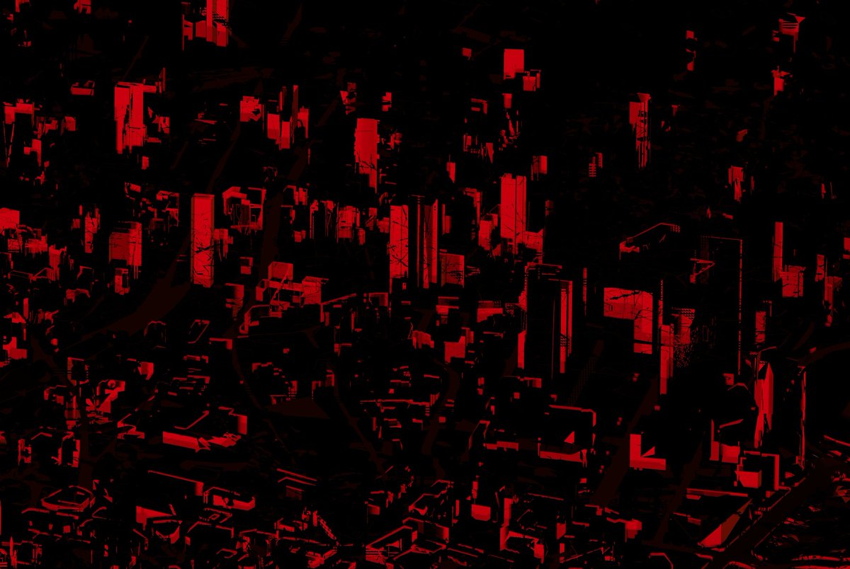 kyraneth's tweet photo. Haunted by a City that Once Was. First #NFT drop on @rariblecom, part of a series on the Beirut disaster. Done with an actual model of the city. Bloodlight-source is the explosion location. Price set at 6.07 eth, time of death of Beirut. 9K high res at: https://t.co/981ICj5VJi https://t.co/lc1VknHKfB
