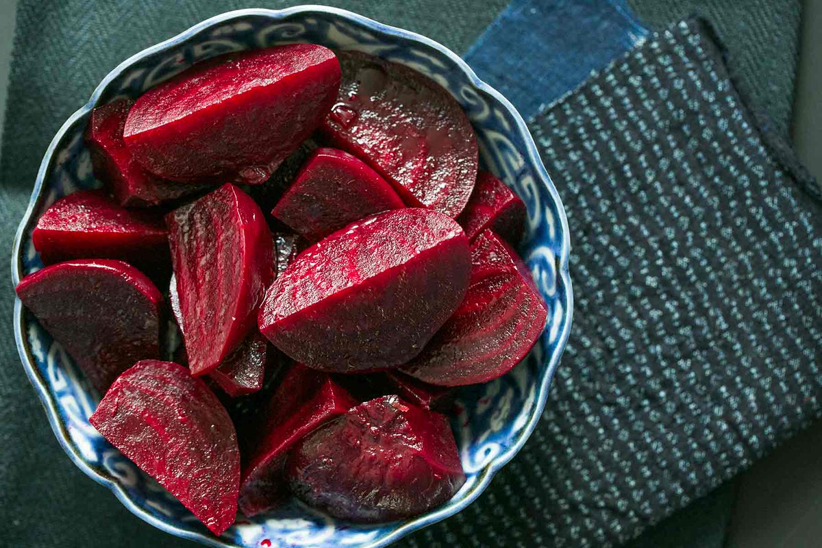 On the other hand we have the beautiful, elegant beet pickle. This is a personal favorite of mine for both the wonderful color and the sweet/sour combination(you can also pickle beets with other veggies to color them all red)