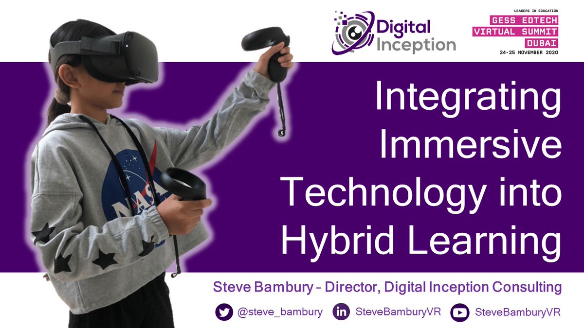 I'll be speaking about the integration of #AR and #VR during #hybridlearning as a part of the #GESSEdTech Virtual Summit - which is online so you can join from anywhere! #ARVRinEDU #edtech

Register for free via bit.ly/32QsIuB
This session is Tuesday at 1.45pm Dubai time