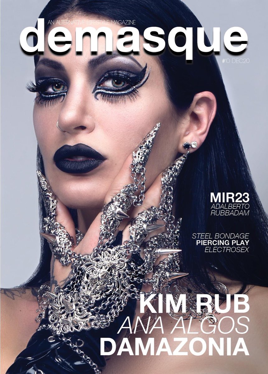 ISSUE #10 COVER REVEAL 🙌

Featuring @misskimrub, @QueenAnaAlgos, @Damazonia_ and MIR23 Adalberto Rubbadam PLUS steel bondage, electro play, piercing play and ‘Kink After Religion’.

Releasing Dec 11th 🖤