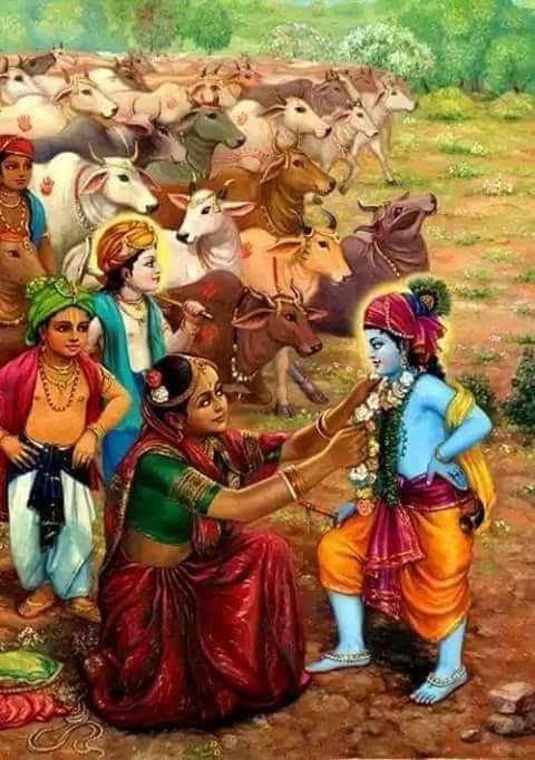 anybody because he is considered as Lord Vyas himself but when the mother arrives he is been given full right to stand up and do dandvat pranam to his material mother...