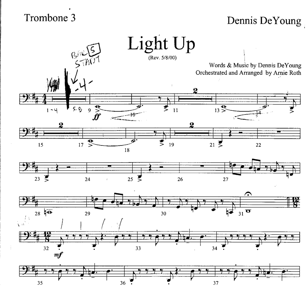 Stashed in some old files under "gigs I'll always remember". Dennis DeYoung w/orchestra.