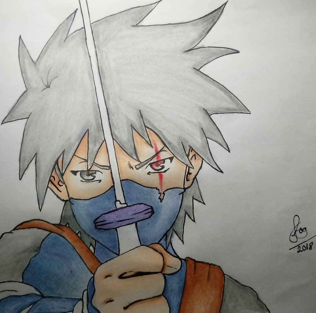 COMO DESENHAR o KAKASHI da ANBU PASSO A PASSO 