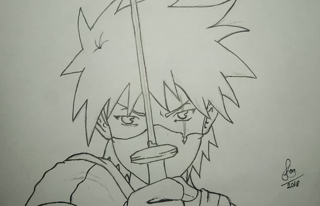 Como desenhar o KID KAKASHI (Naruto) passo a passo, fácil e rápido