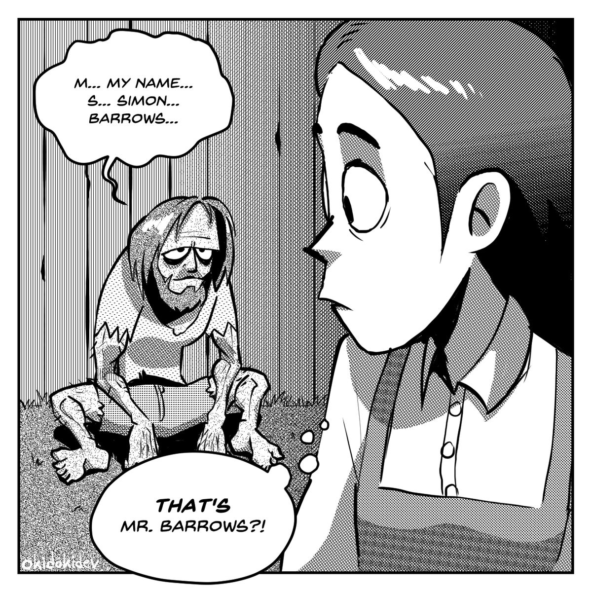 I've been itching to draw some Clock Tower art because there are quite a few scenes that have been firmly nestled in my mind... I also wanted to practice composition and using screentones! I also included a version with speech bubbles to drive home the comic look. 