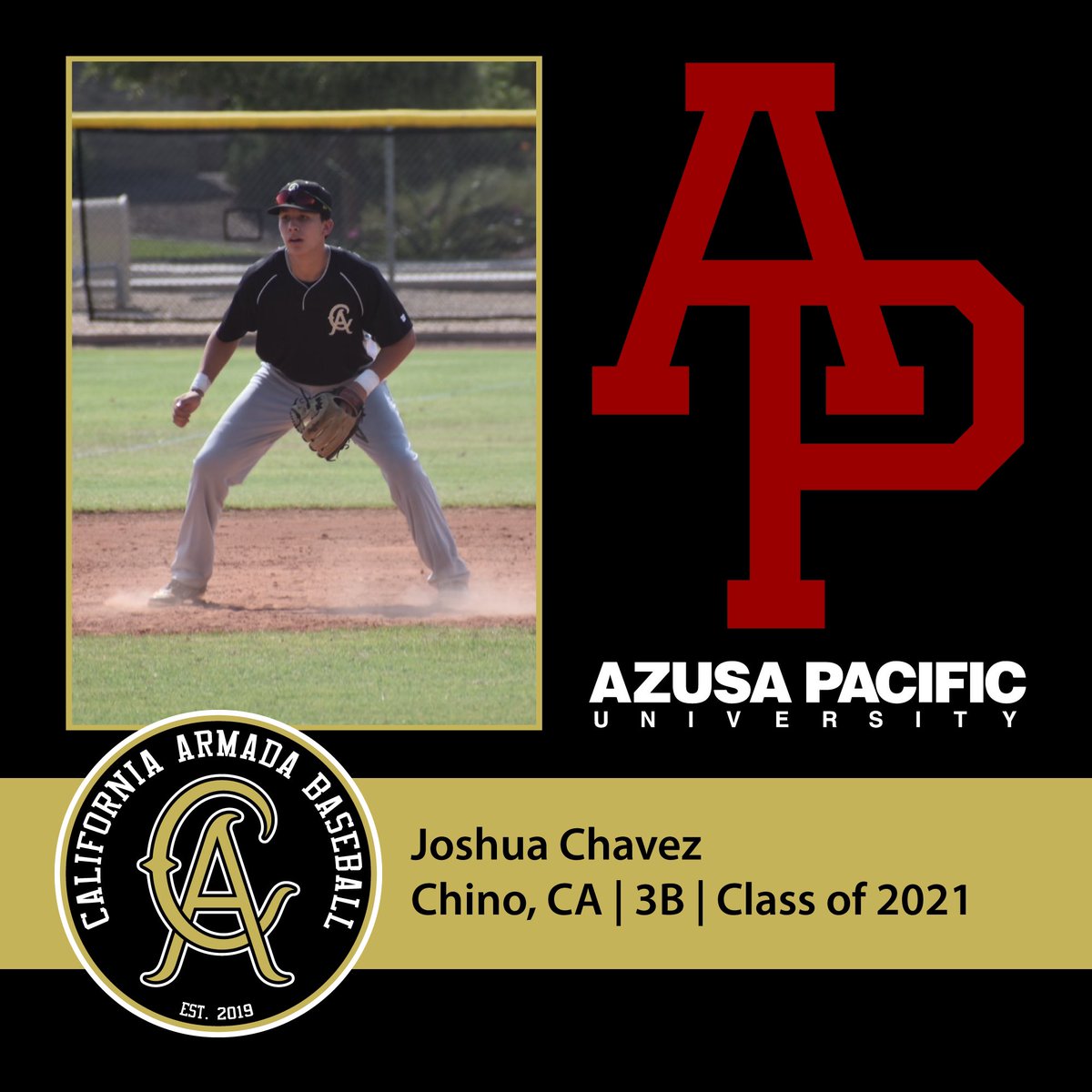 Congratulations to ‘21 Joshua Chavez and the Chavez Family on his commitment to further his academic and baseball career with @apubaseball212 . <a href="/PerfectGameUSA/">Perfect Game USA</a> @PBR_California
