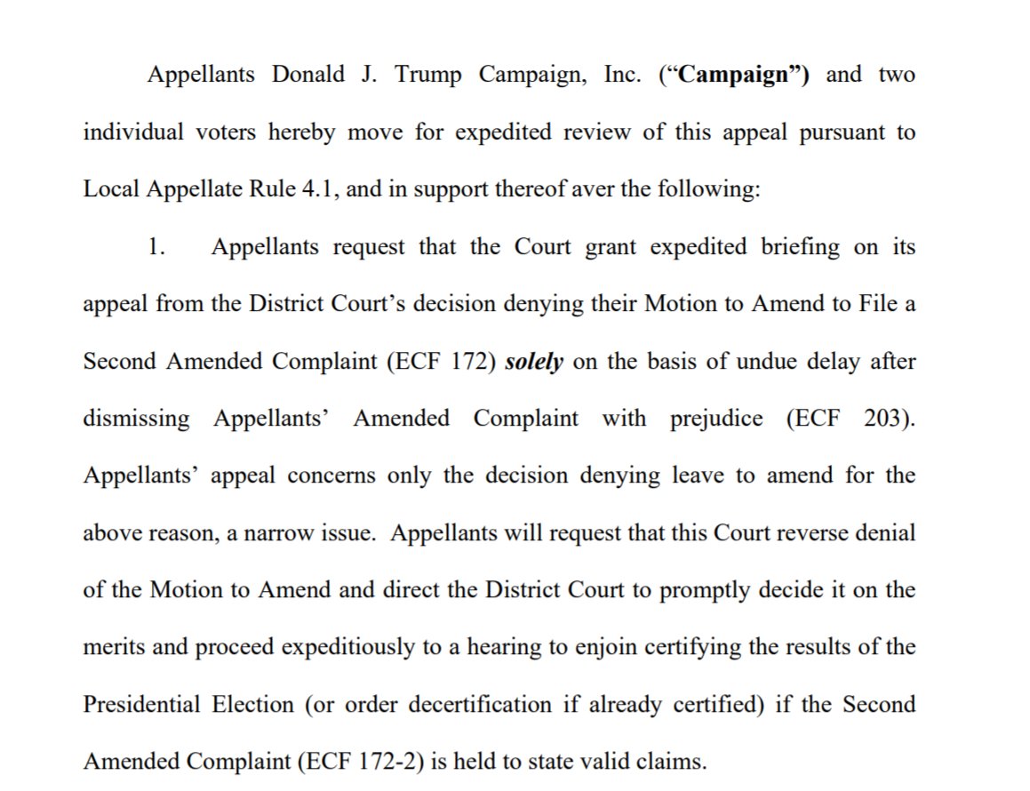 The first paragraph says they're appealing the denial of their motion to amend - which is kind of strange because I'm not at all sure they CAN really appeal that without also appealing the dismissal.
