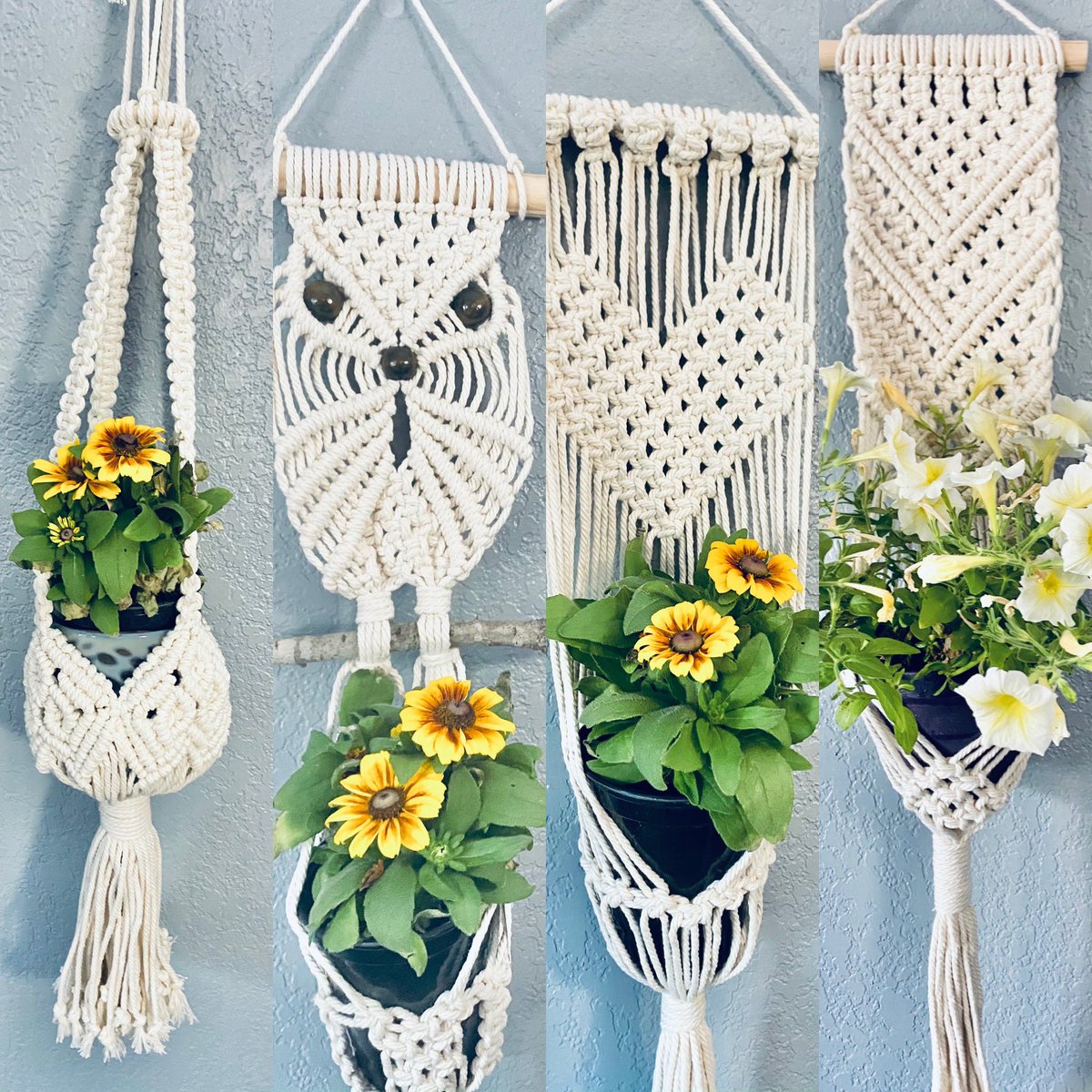 Plant hangers! A perfect gift for you child’s teacher! Link in bio! #macrame #planthanger #handmade #etsy #EtsySocial #etsyshop #etsyfinds #etsyseller #teacher #teachergift #gifts #giftideas #boho #bohohippie