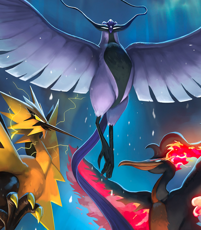 Mega Articuno, Zapdos, and Moltres - Updated by TheCompleteAnimorph on  DeviantArt