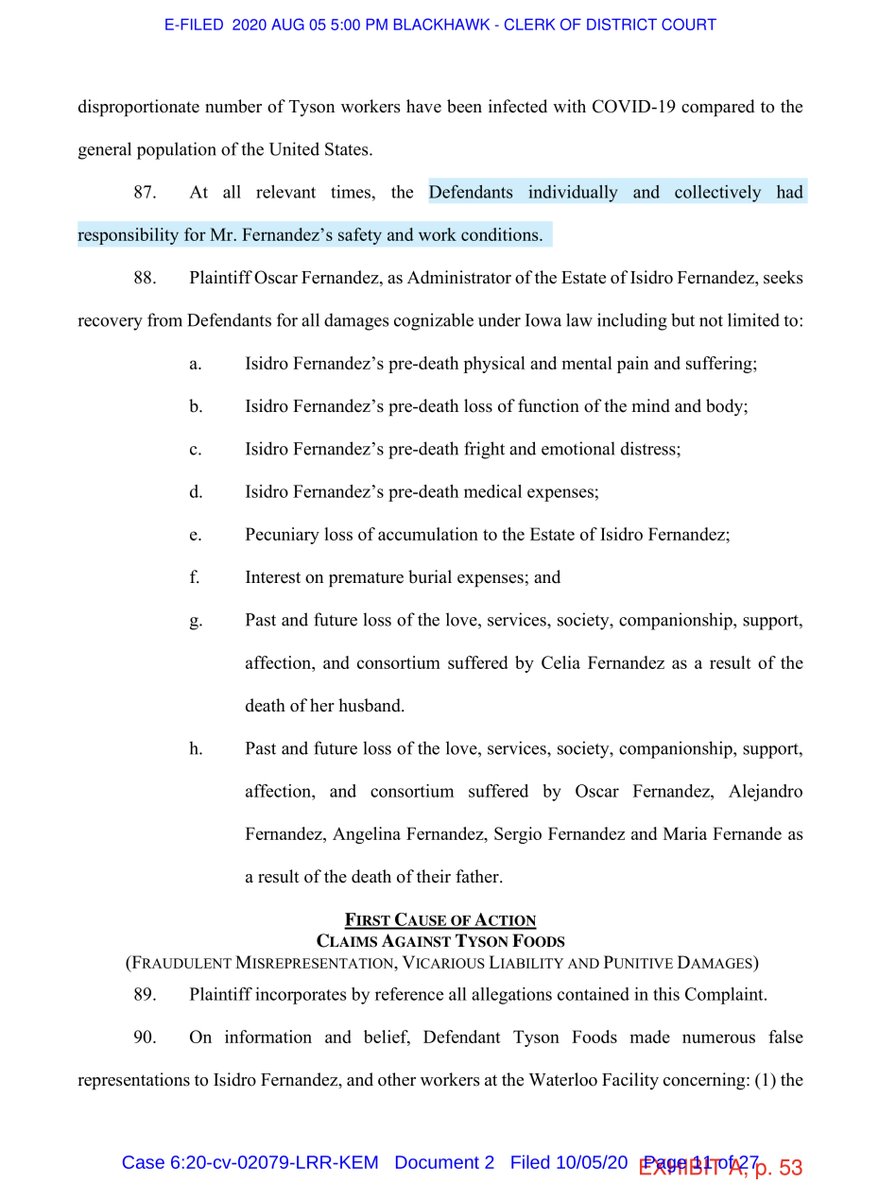 ASSHOLES”...Tyson executives lobbied, or directed others to lobby, members of.. House of Representatives or the U.S. Senate for COVID-19 related liability protections“It was tonight’s CNN segmentreminded me about this thread https://drive.google.com/file/d/1oDxsd_fciqToIAC5uuWeiSbtJ1rlPOkv/view?usp=drivesdkECF https://ecf.iand.uscourts.gov/doc1/07512566499