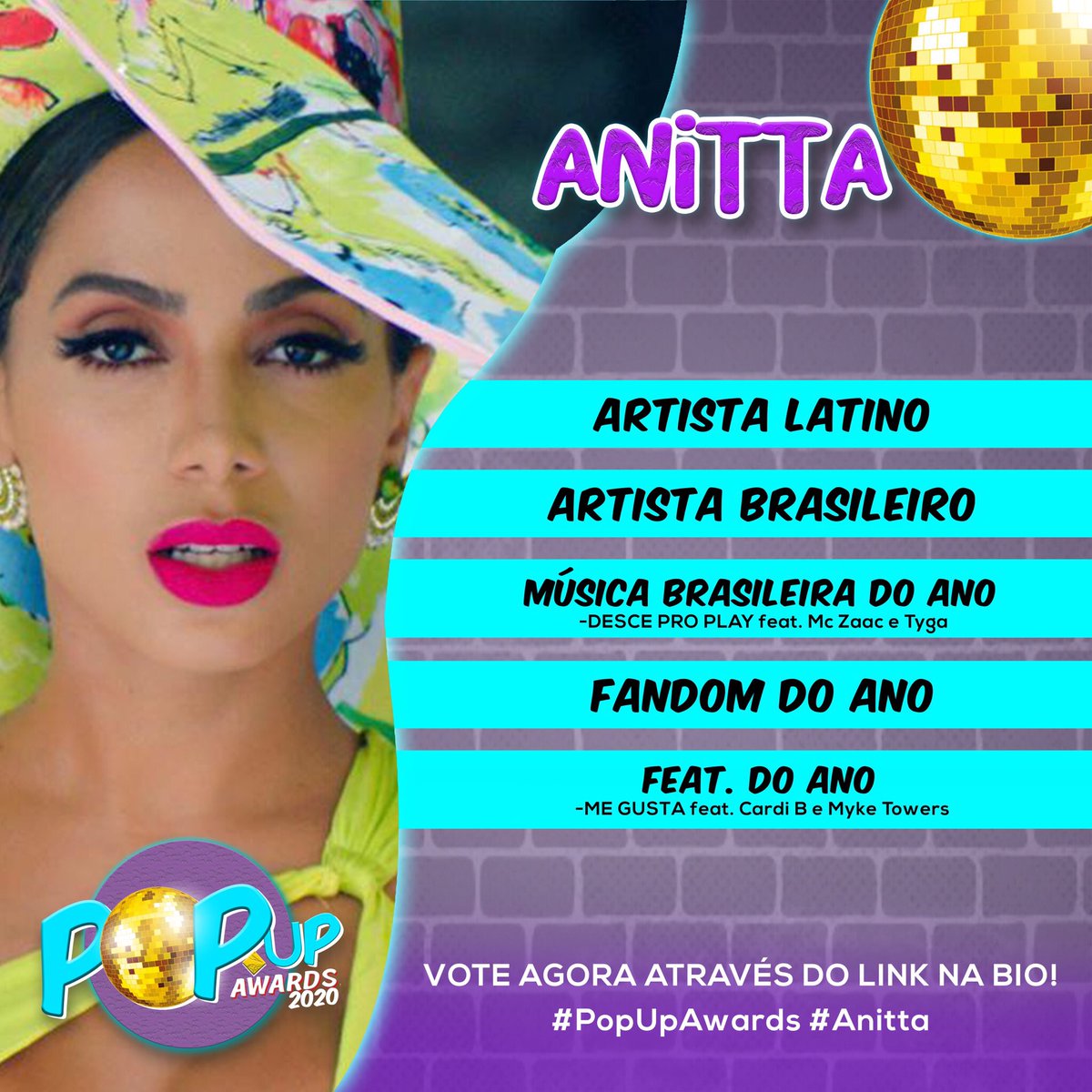 popupawards's tweet photo. 🚨Aproveitando o buzz do #AMAs  votem no #PopUpAwards agora mesmooooo! VOTEM VOTEM VOTEM! São 18 categorias maravilhosas para você votar quantas vezes quiser! 🔥

📀LINK PARA VOTAR: https://t.co/k38u2jRYi3 https://t.co/Wf9AWVXkoU