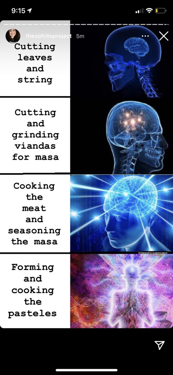 I decided to make a meme after getting a few replies from fellow Boricuas over on IG about the hierarchy of making our pasteles. 