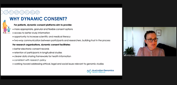 STMneurosci's tweet photo. THANK U @MatildaHaas , we appreciated you dropping in today to talk on behalf of @AusGenomics about CTRL 4 dynamic consent. CTRL has made massive progress since 2017 - such a great tool for research! We'll also keep an eye out for the paper just accepted๐#researchimpact https://t.co/qUghpPZqCj