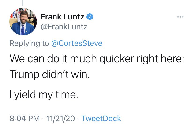 Unsurprisingly,  @FrankLuntz cowardly declines my sincere debate offer.I’m the “man in the arena” fighting for a cause while he hurls insults from the political skybox.His pollster/consultant class represents everything working people hate about politics...1/4