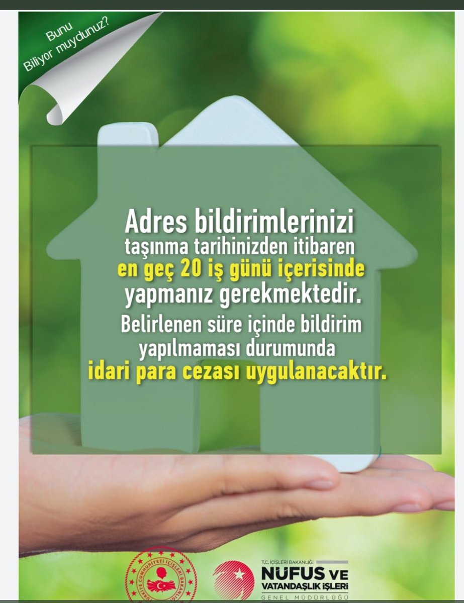 Adres bildirimimizi doğru ve zamanında yapalım #hayatkimliğinlekolay #adreskayıt <a href="/sefikaygol/">Şefik AYGÖL</a> <a href="/TCNufus/">Nüfus ve Vatandaşlık İşleri Genel Müdürlüğü</a>