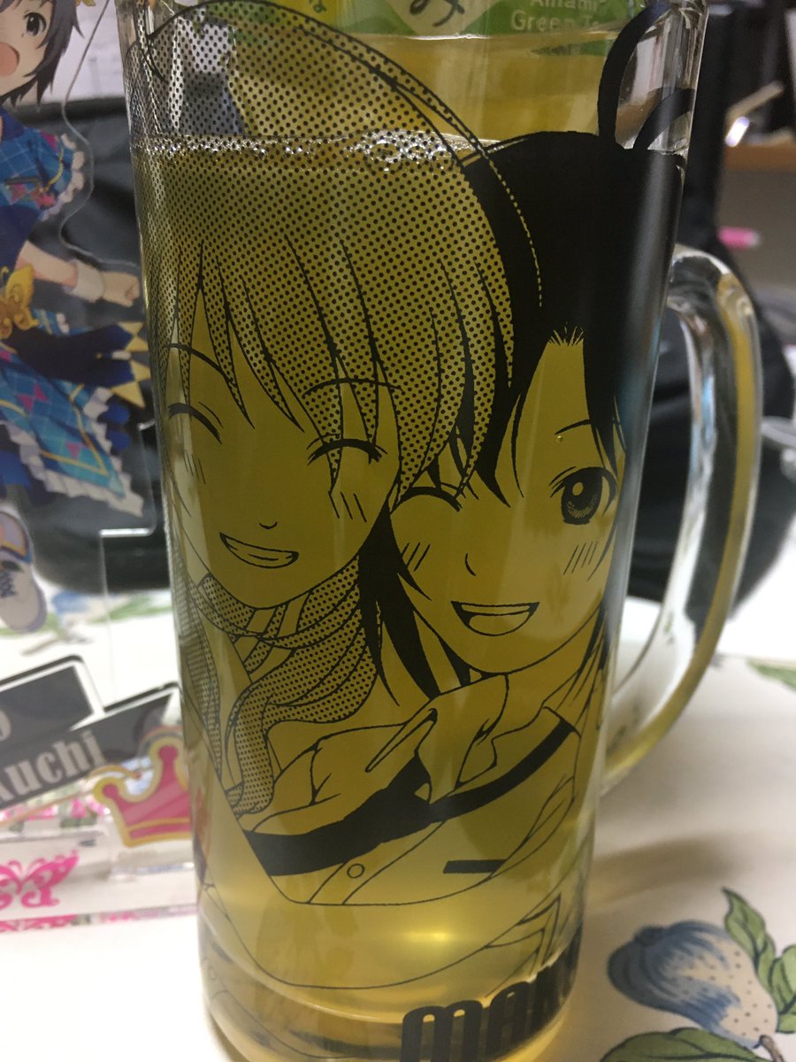 と、言う訳で、祝・ #アイマス三昧  スタート!!みきまこジョッキとあまみで乾杯!!☆☆☆ 