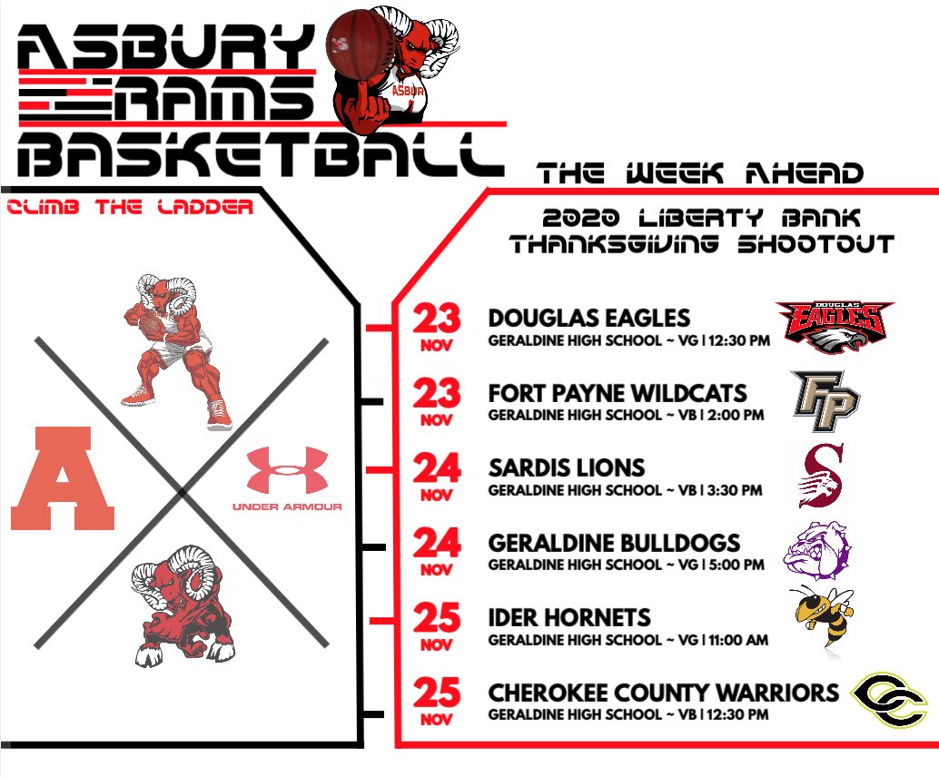 This week in #RamNation Roundball. Varsity boys &amp; girls travel to Geraldine to compete in the 2020 Liberty Bank Thanksgiving Shootout. Different teams, different days, same process #climbtheladder

🐏🏀