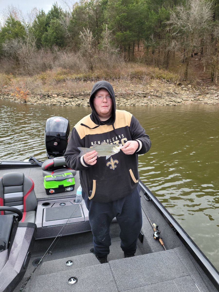 Took a friend out to experience his first white bass bite!