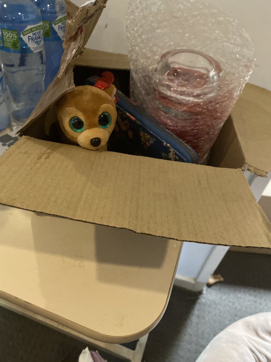 AngelaL28456673's tweet photo. Peek a boo A box full of goodies from our Aunty M @MadleeRage29 the Gilly grumble for Xmas ! Mum is putting them under tree til Xmas day ! We are so lucky and mums eyes are leaky xxx https://t.co/6NQ3vGK4sg
