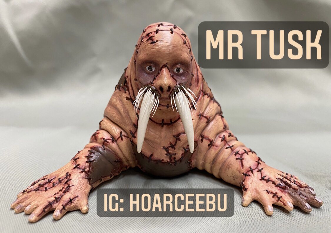 DSBTOYS's tweet photo. @ThatKevinSmith @justinlong check out my wife’s new toy creation over on IG @HOARCEEBU!! She hand sculpted, molded and cast this beast!! #kevinsmith #mrtusk #tuskmovie #designertoy #originalsculpt https://t.co/GeIaxyVGKi