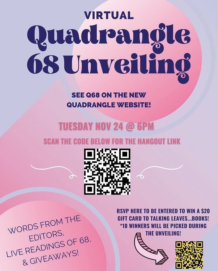 QuadrangleMag's tweet image. Join us this Tuesday at 6pm! 🌟
To join: 
❄️download Google Meet app
❄️type in code: cftqajyeza