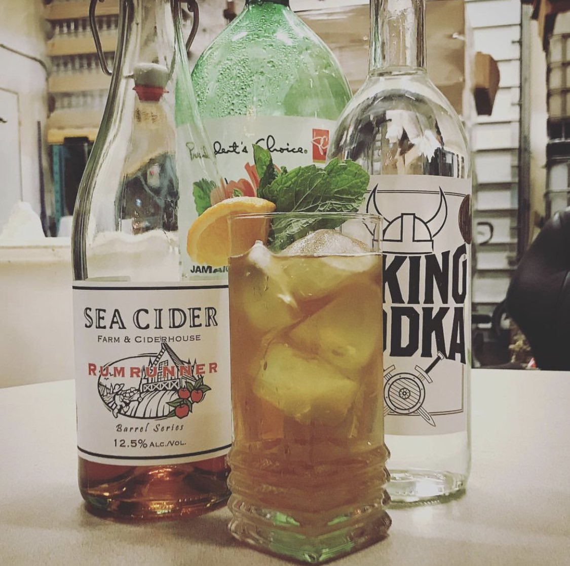madlabspirits's tweet photo. We always like a good twist on a classic, but watch out for this one, it’ll sneak up on ya. 
Rumrunner Mule
Half Moscow Mule, half @seaciderhouse Rumrunner 
all delicious 😋 #cocktailgame #hellyeah #watchoutforviking 
https://t.co/99dF0nDHUK https://t.co/4vZx3ibgJu