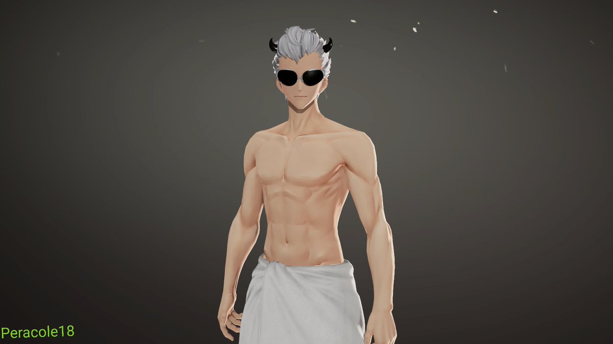 BlackMesaHQ's tweet photo. Male Justice with a towel. #Helltaker #Helltaker_Justice #CodeVein https://t.co/nKMzK3UqRS