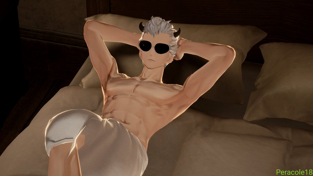 BlackMesaHQ's tweet photo. Male Justice with a towel. #Helltaker #Helltaker_Justice #CodeVein https://t.co/nKMzK3UqRS