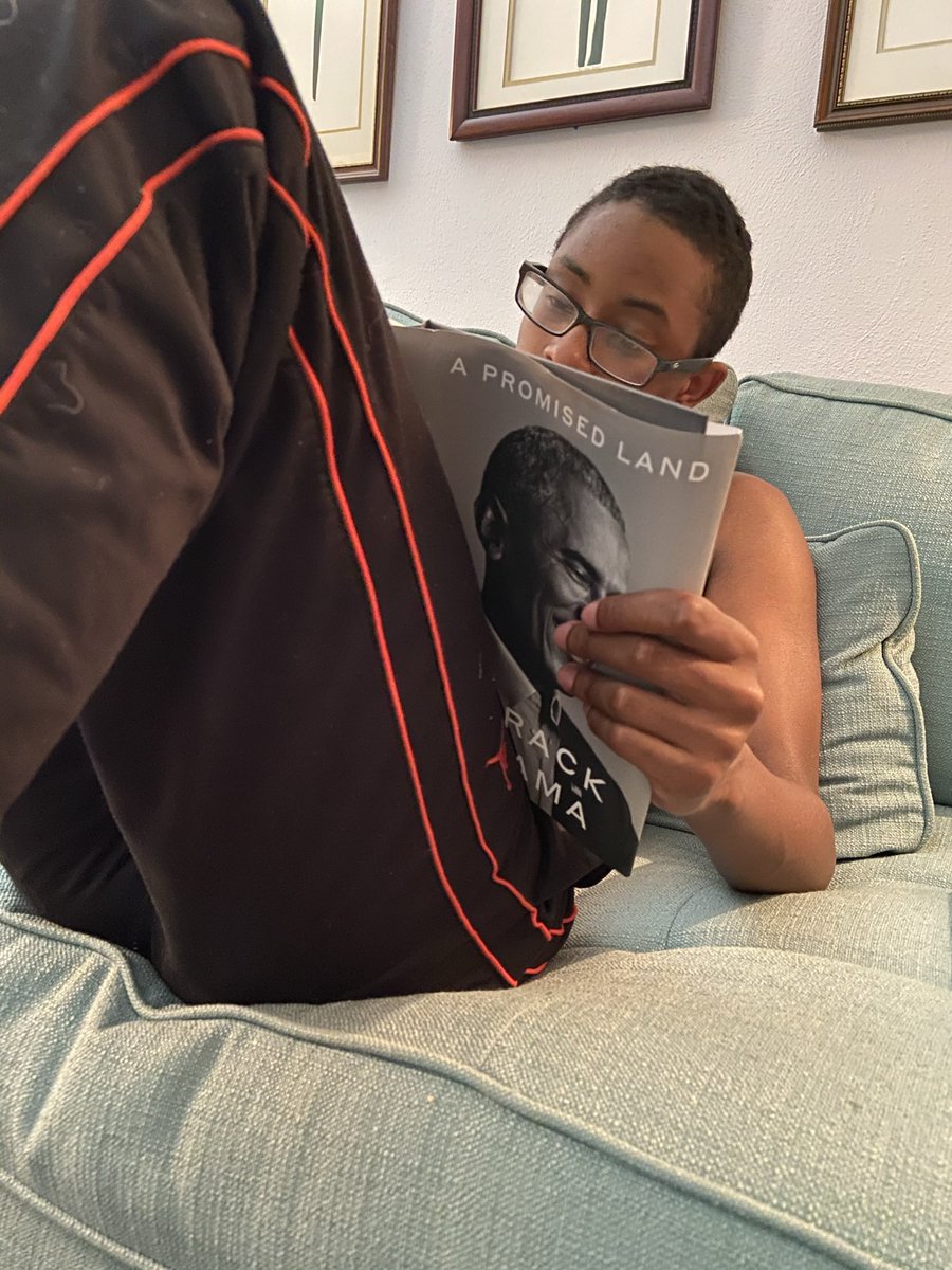 Mom’s making me read this. I’m only on chapter 3 but I’m really enjoying it. Thanks <a href="/POTUS44/">President Obama</a>. #APromisedLand