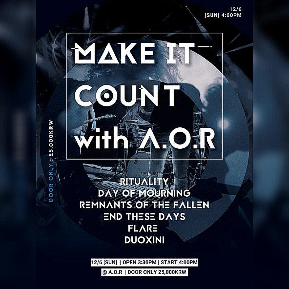 [ICYMI]
12월 6일 (일) 홍대 CLUB AOR에서 뵙겠습니다!
공연 당일 베뉴에서는 마스크 착용 여부, 체온, QR체크 그리고 소독 및 방역 작업이 철저히 이루어질 예정입니다.
아울러 이 날은 기타리스트 @yangjinlayer 
군의 ...

See you soon Seoul at CLUB AOR on Dec 6 Sunday!