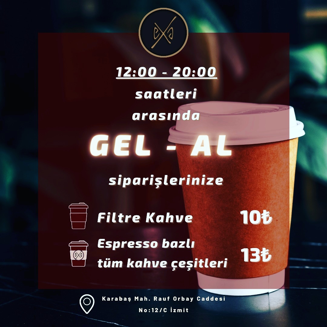 ☕ Kısıtlama döneminde sizi lezzetli kahvelerimizden mahrum bırakmayalım dedik.
Fiyatları sabitledik! 🙌
⭕ Kısıtlama dönemi boyunca;
🔹 Filtre kahve 10₺
🔹 Tüm espresso çeşitli kahvelerimiz sadece 13₺
➡️ Fiyatlar gel-al serviste veya paket tatlı servislerinde geçerlidir.