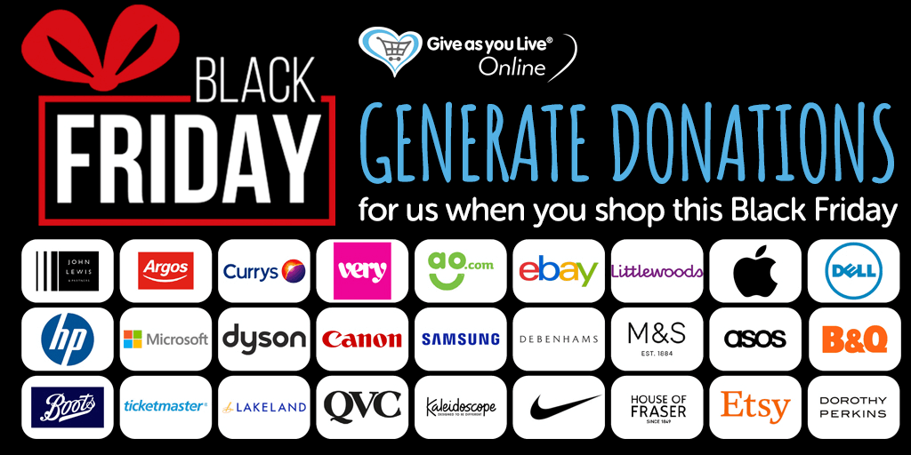 headsupleics's tweet photo. Grabbing a #BlackFriday bargain? Use @GiveasyouLive when you shop online to generate free donations for us too!

💸 It's free
📱 There's a handy app
🛍️ There are over 4,000 stores!

> https://t.co/z5yIqeqgy1 https://t.co/64bVV47nMU