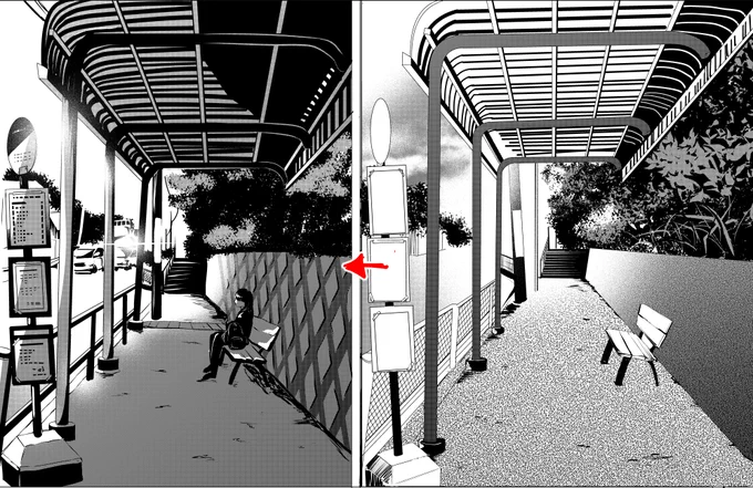 お久しぶりです。元気です。最近は背景ワンドロを二回連続でやると成長が実感しやすい気がしてアシさんとよくやっています。(上段がアシさん、下段が一二三) 
