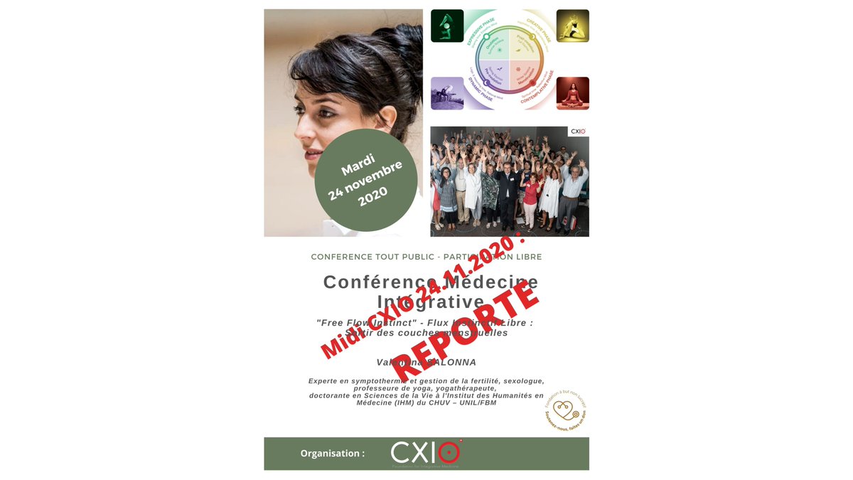 CXIOFoundation's tweet photo. Cet événement est reporté. Prenez soin de vous. Infos suivront. #covid19 #midicxio #symptothermie https://t.co/lXb7Puygok
