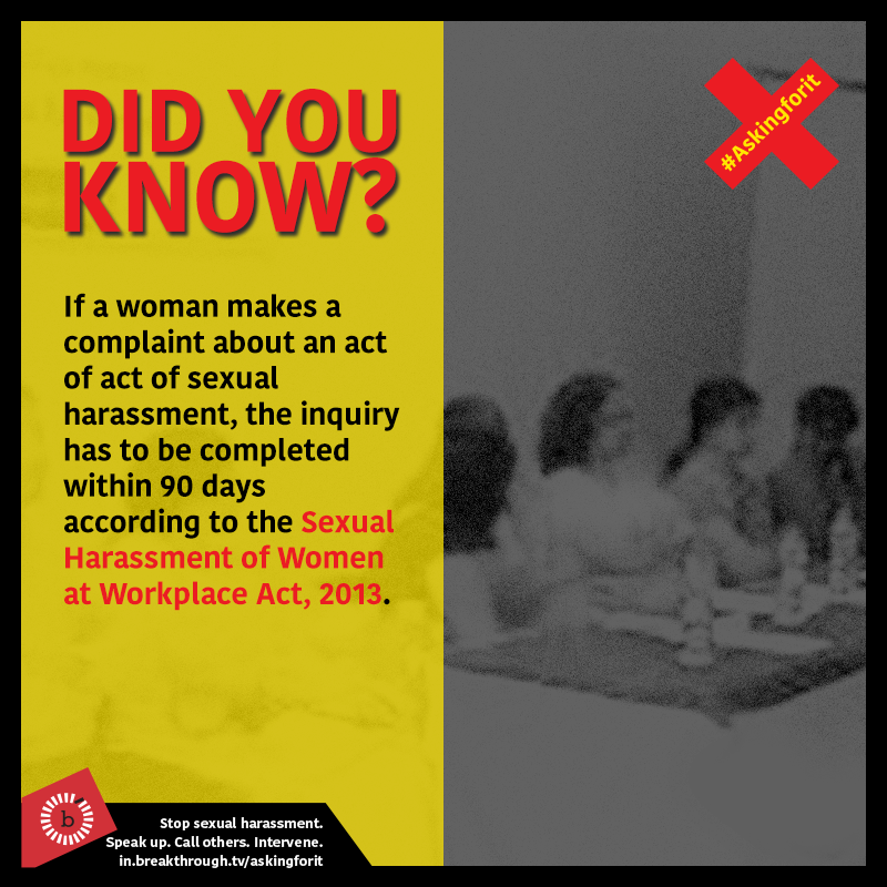 Workplace harassment is real and it happens. Know your laws and know your rights.  #INeverAskForIt    #AskingForIt