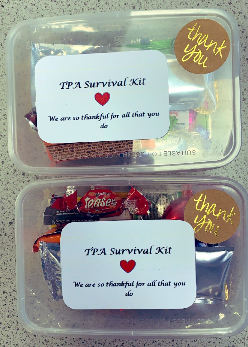How cute is this? 😍🥰👏🏻 Thanks very much <a href="/tpaPortsmouth/">The Portsmouth Academy</a> <a href="/RGrey_TSAT/">Rachel Grey</a> <a href="/tsa_trust/">The Thinking Schools Academy Trust</a> for these amazing treats 💙🤍 #TeamTPA #coolscienceteachers #survivalkit #proudtobeTSATPortsmouth