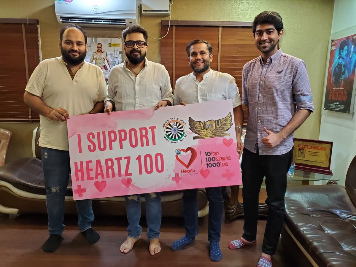 hemananth_pro's tweet photo. Music Composer #Amrish Has Supported The Madras Anchorage Round Table 100 Initiative, A Noble Cause To Support Kids With Congenital Heart Defects.
Support & Join The Noble Cause!
#ISupportHeartz100 #Mart100 #KunalChowdhari #KhushbooChowdari @PRO_Priya @spp_media https://t.co/w60DyLQzce