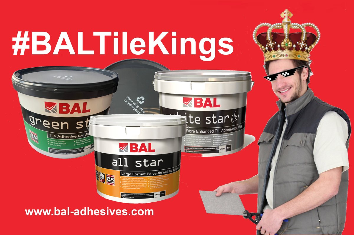 BALtiling's tweet photo. Using a BAL ready-mixed/ready-to-use adhesive this week?

Then tag your projects using #BALTileKings and your regional hashtag to win prizes!

3 regional winners a week PLUS entry into our monthly grand draw this Friday for a pallet of BAL products!

#Tiling #Tiles https://t.co/pbYoxpU0ov