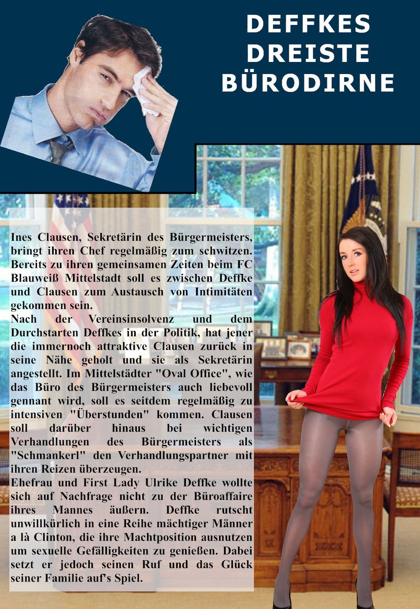 MittelstadterA's tweet photo. Erfahren Sie in der neuen Ausgabe des Volkskuriers alles über das falsche Spiel des Bürgermeisters @FrankDeffke. Er hält seine Sekretärin @BlauWeisse_Ines wie eines Dirne im Rathaus. @UlrikeDeffke lässt die Affaire zunächst unkommentiert! https://t.co/0LeS1tlLeg