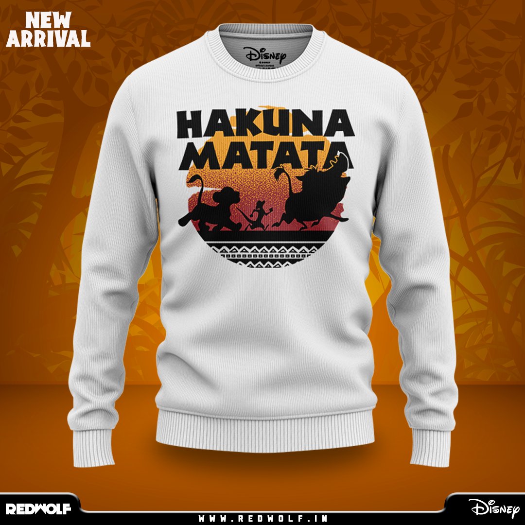 redwolfdotin's tweet photo. Your favourite philosophy, now on a sweatshirt! Grab it now!
.
.
#LionKing #HakunaMatata https://t.co/Nmsp6d8Tr7