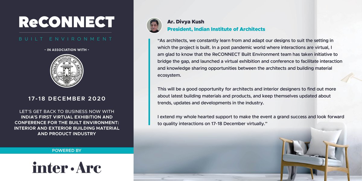 CAPEx2019's tweet photo. ReCONNECT Built Environment is proud to be organised in association with IIA on 17&amp;18 Dec 2020. Sign up for the event now!
Exhibit: https://t.co/yiA5suVGBl
Visit: https://t.co/QAnhjMSESH
#Architecture #BuildingMaterial #Virtual #ReCONNECT #InteriorDesign https://t.co/ZTrChlJNgZ