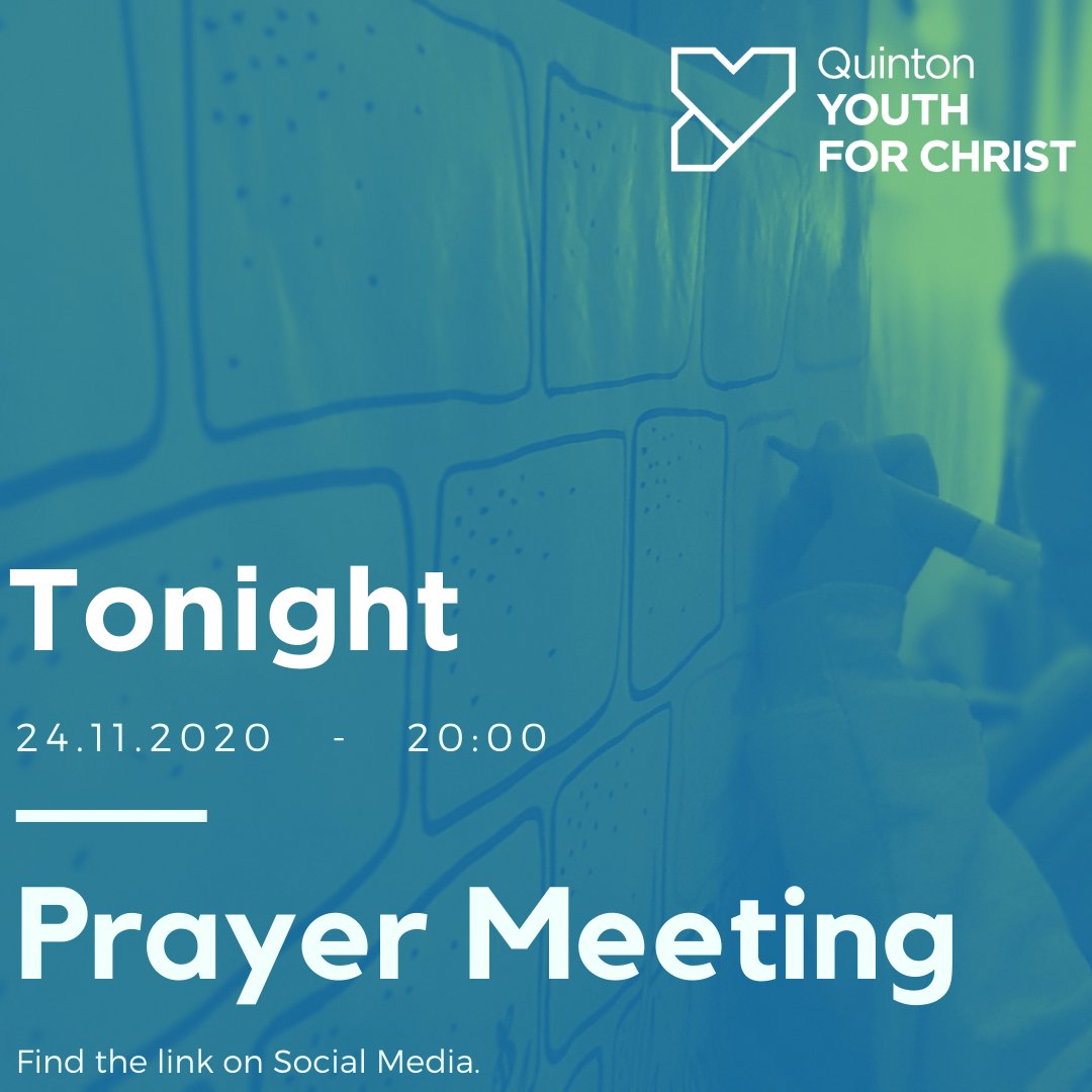 QuintonYFC's tweet photo. Tonight we have our monthly prayer meeting, and it's taking a different format, so you'll need a little bit longer to spend time praying for local young people and our work. We are so grateful that you stand with us in praying, it is so important to us. https://t.co/ZWV6WCz9UJ