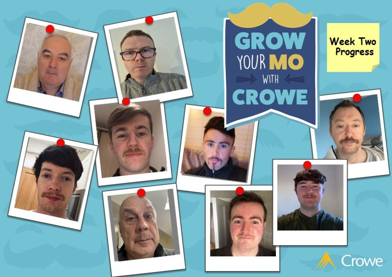 CroweIreland's tweet photo. Week Two of ‘Grow a Mo with Crowe’ – Crowe staff supporting #Movember #week2update https://t.co/y84JgTnIiy