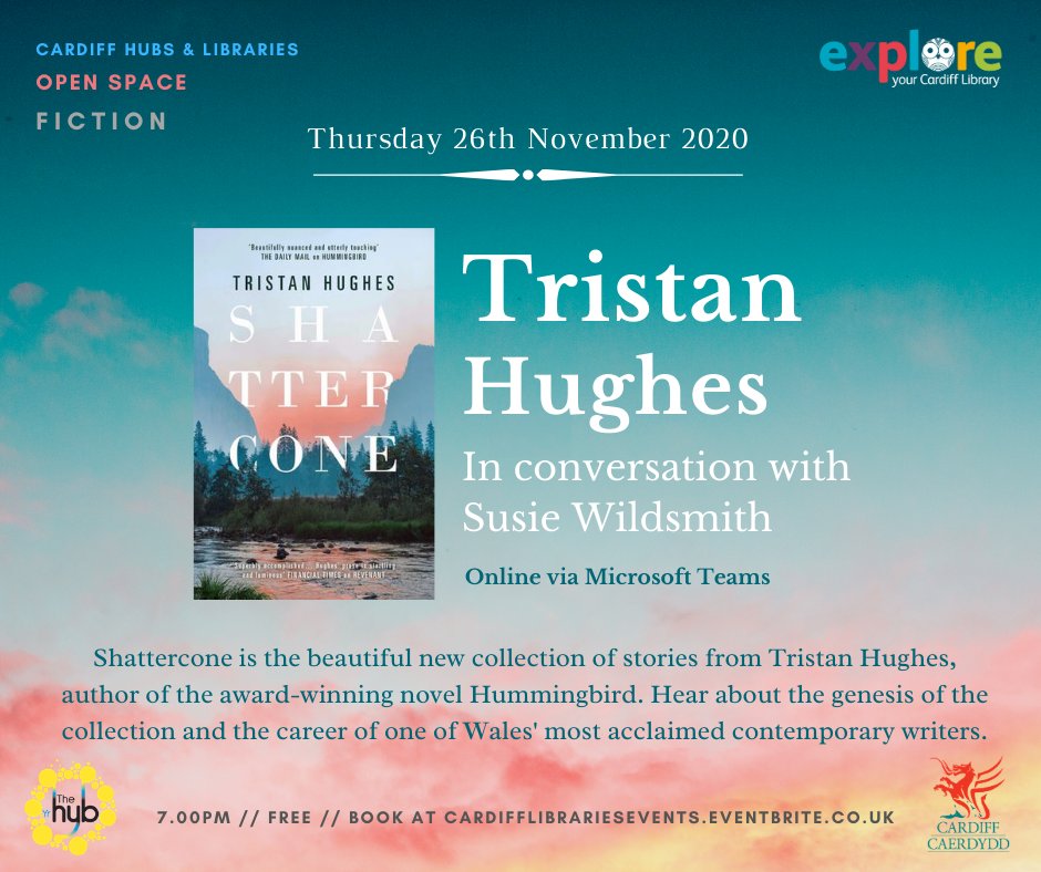 Event news! I'll be hosting a free online Open Space this Thursday with author <a href="/tristankhughes/">Tristan Hughes</a> interviewed by <a href="/Soozerama/">Soozerama</a>. Tristan's new book Shattercone beautifully explores relationships with people &amp; place with typical nuance and poise. Tickets ▶️ bit.do/fKFFV