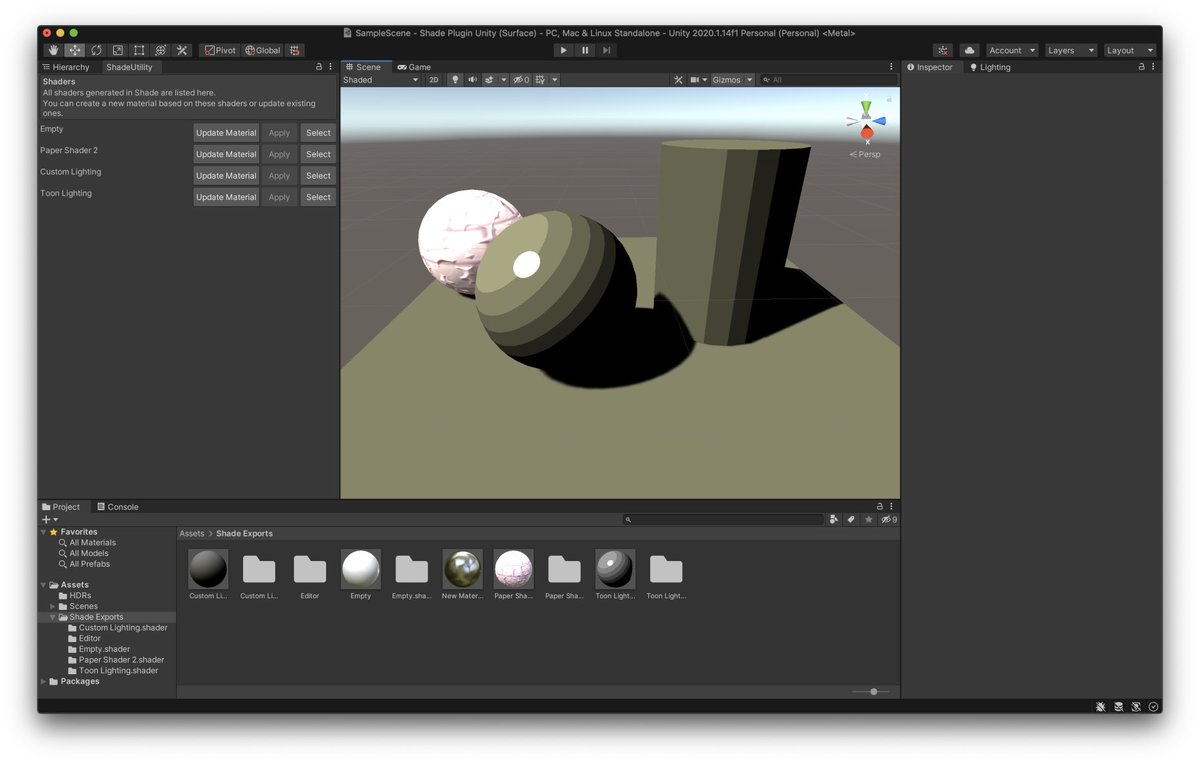 johntwolives's tweet image. In other news, I’ve added custom lighting support to #ShadePro, which also works with Unity :O