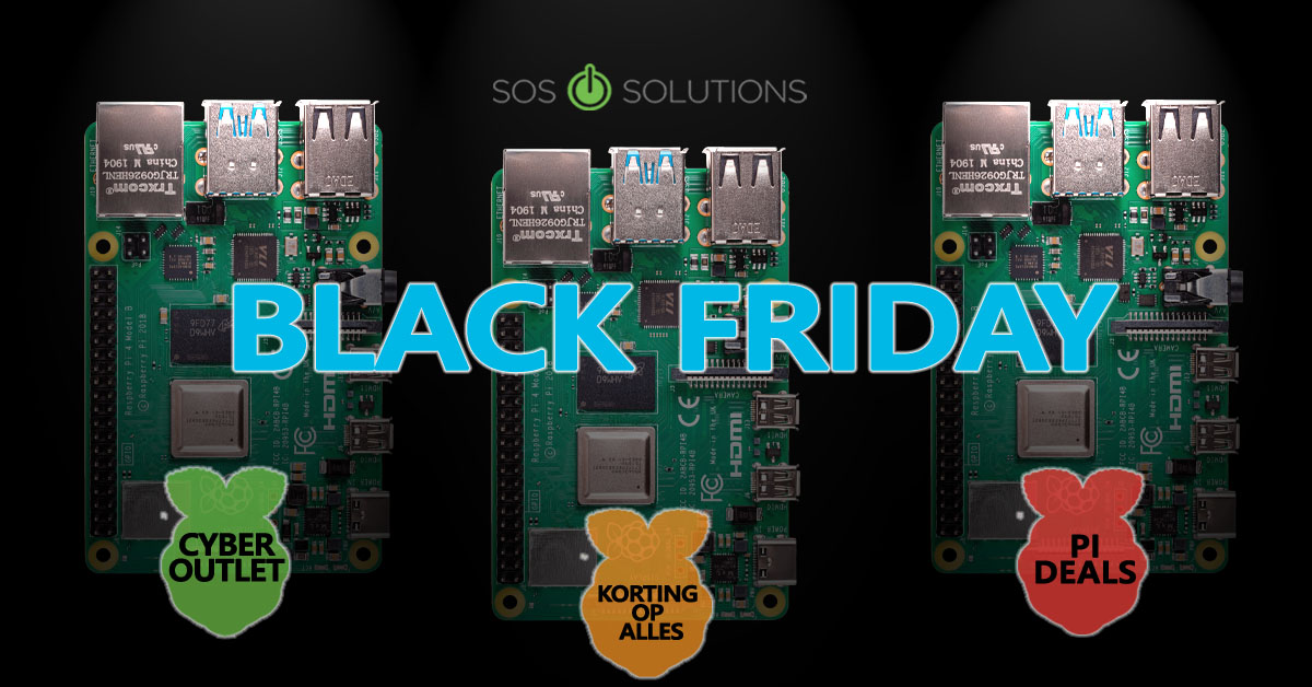 SOSSolutions_NL's tweet photo. #BlackFriday is hier! Shop met Korting op ons assortiment! En neem een kijkje in de Cyber Outlet! 
https://t.co/umJW9SfafI 

#RaspberryPi #Smarthome https://t.co/fYxtAgILv1